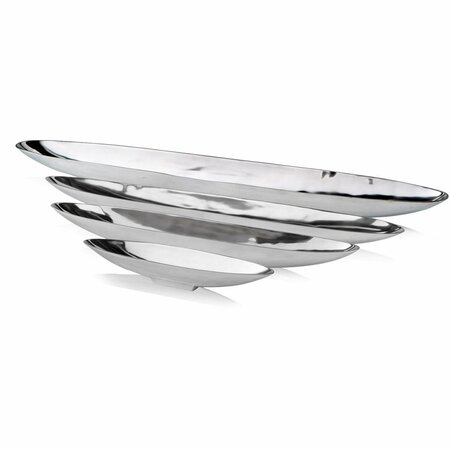 Homeroots 6.5 x 47.25 x 4.5 in. Aluminum Extra Large Long Boat Tray - Silver 373781